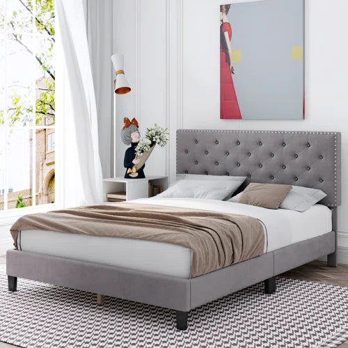 Emanuell Velvet Tufted Upholstered Bed